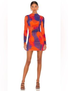 H:OURS REVOLVE Amethyst Mini Dress in Candy Ombre Size S sheer mesh club party